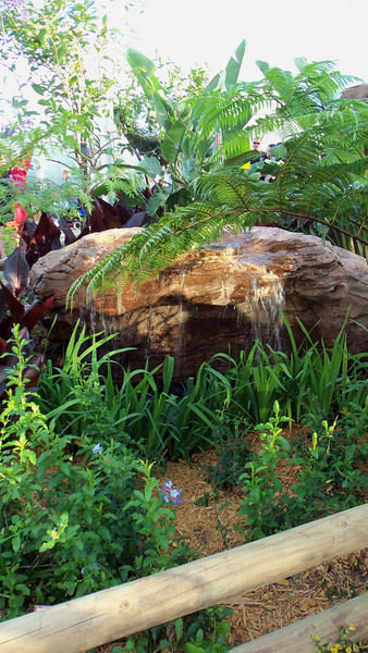 The butterfly house is pretty ornate now, equipped with small pond fountains