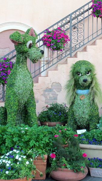 New Lady & The Tramp topiaries
