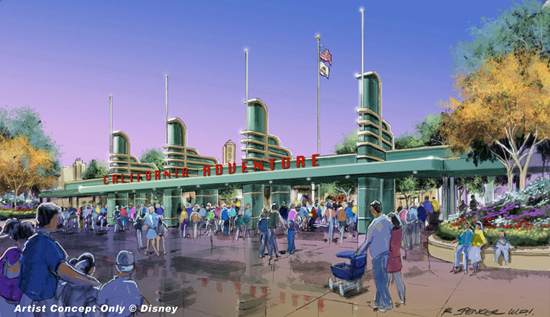 Artist Rendering of the Disney California Adventure Main Entrance Area