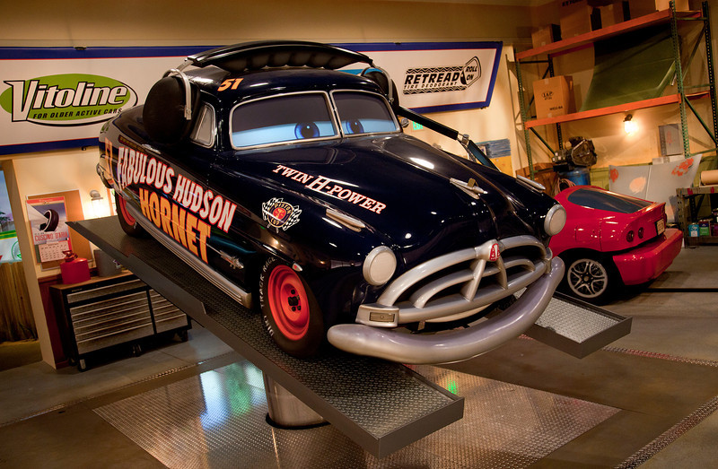 DOC HUDSON IN RADIATOR SPRINGS RACERS -- Cars Land features three immersive family attractions showcasing characters and settings from the Disney-Pixar film, 