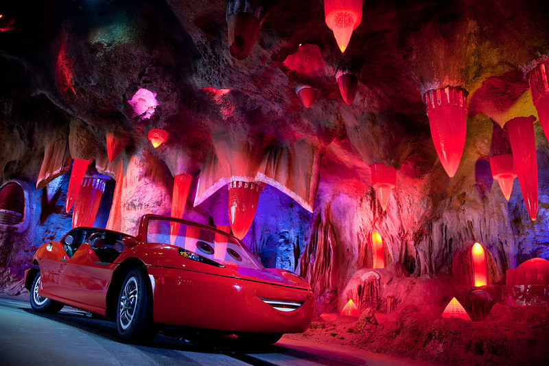 TAILLIGHT CAVERNS IN RADIATOR SPRINGS RACERS -- Cars Land features three immersive family attractions showcasing characters and settings from the Disney-Pixar film, 