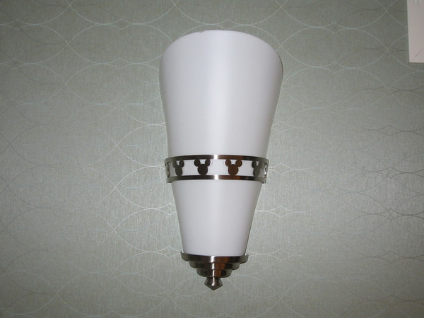 The torch lamps on the walls of the room were adorned with Mickey heads.  Very nice touch.