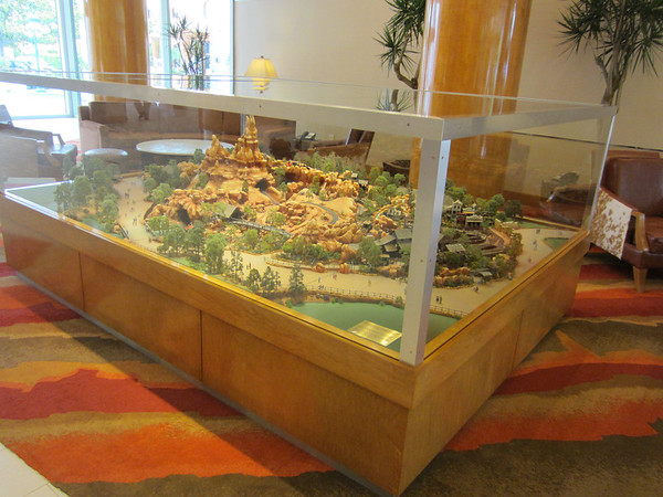 The lobby also has a scale model of Big Thunder Railroad while in the concept stage.  It was very detailed to say the least.