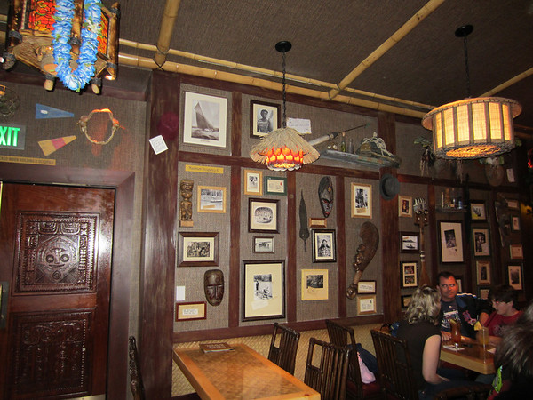 The pictures look bright because of the camera flash.  Inside is dimly lit to set the mood.