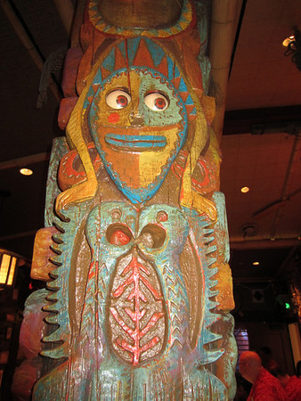 Some of the totem masks have moving eyes.  Much like the Enchanted Tiki Room, without any sound effects though.