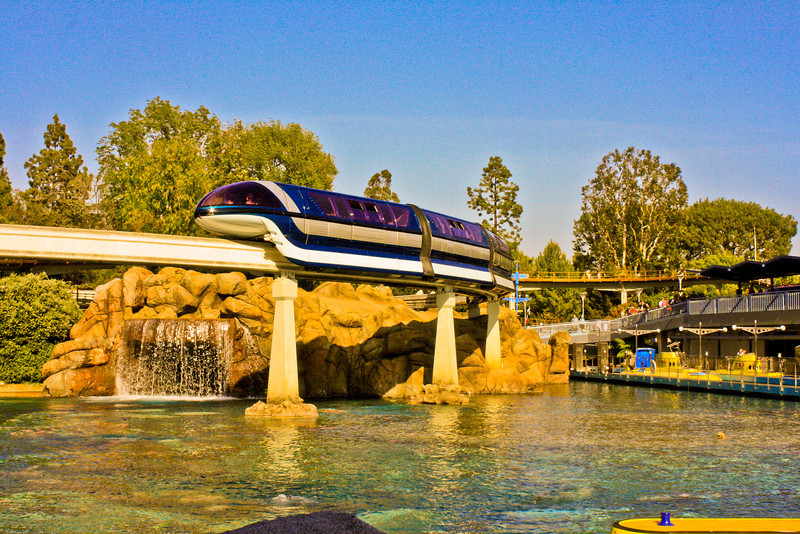 Monorail Blue over Finding Nemo Submarine Voyage.
