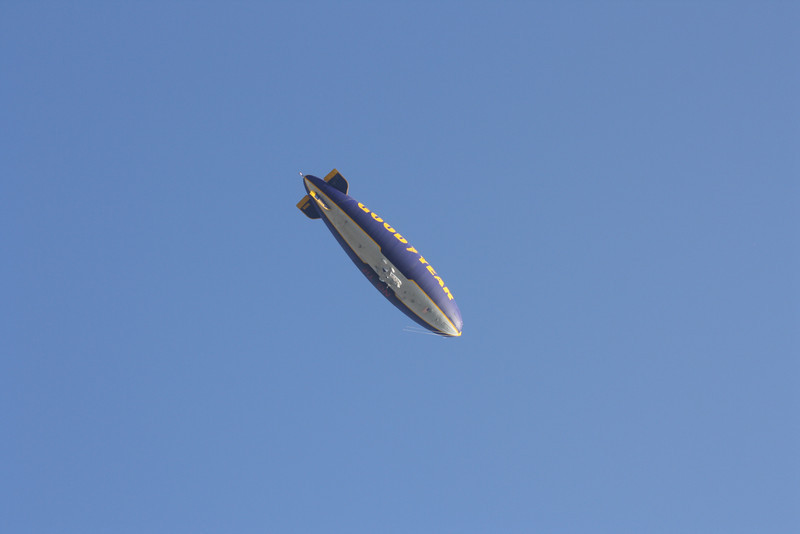 The blimp featured LED messages of opening attractions on June 15th!