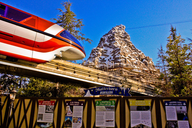 Monorail Orange beneath Matterhorn.