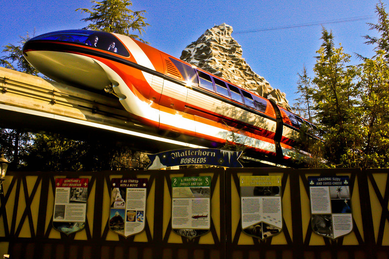 Monorail Orange beneath Matterhorn.