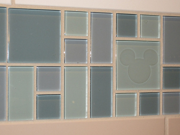 Even the tile of the shower/tub had hidden Mickeys!