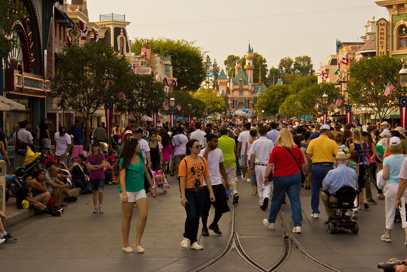 Packed crowds hours before the fireworks. Packed crowds hours before the fireworks.