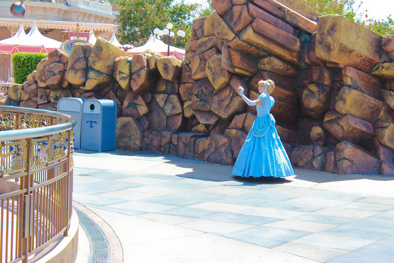 I caught a glimpse of Cinderella, unaccompanied, as she was walking away. I caught a glimpse of Cinderella, unaccompanied, as she was walking away.