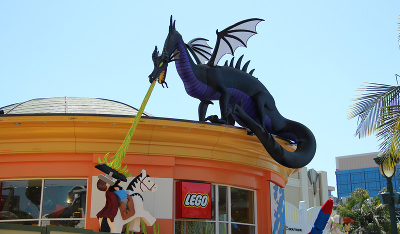 The new Downtown Disney Lego Store is now on display for park guests and Anaheim residents to enjoy. An enormous model of a dragon most likely named 'Murphy' adorns the exterior - a new 'must see' stop for any Disneyland visitor.