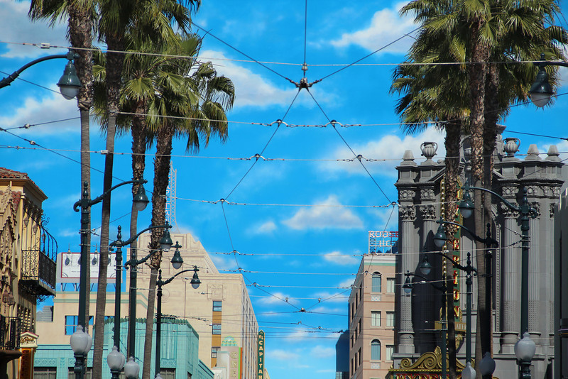 Overhead catenary in Hollywood Land