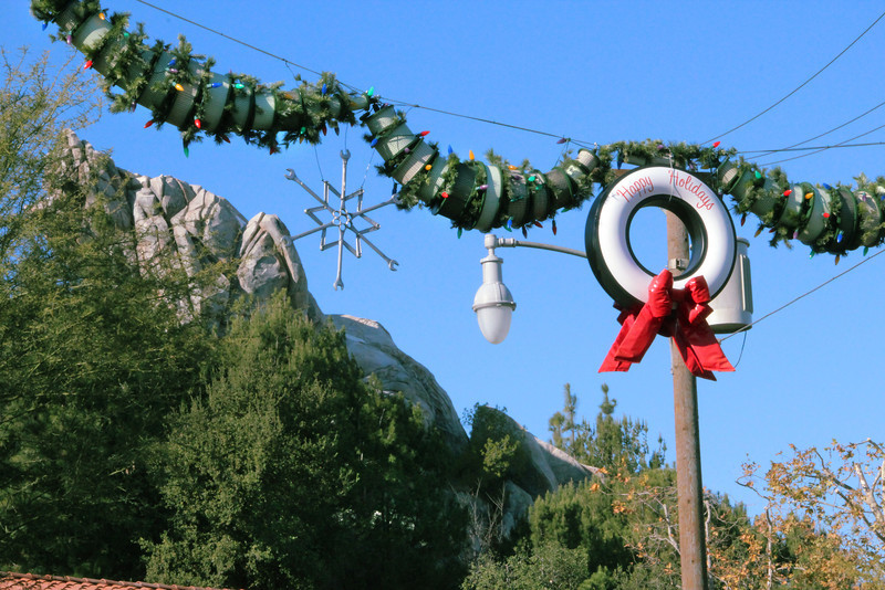 The end of Christmas 2012: On January 4th, the following photos were taken just two days before 2012 Christmas decorations would be removed from the Disneyland Parks.First we have Cars Land...